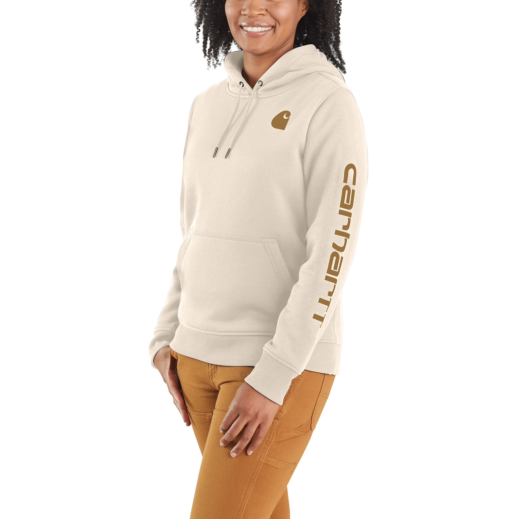 Women s Relaxed Fit Midweight Logo Sleeve Graphic Sweatshirt