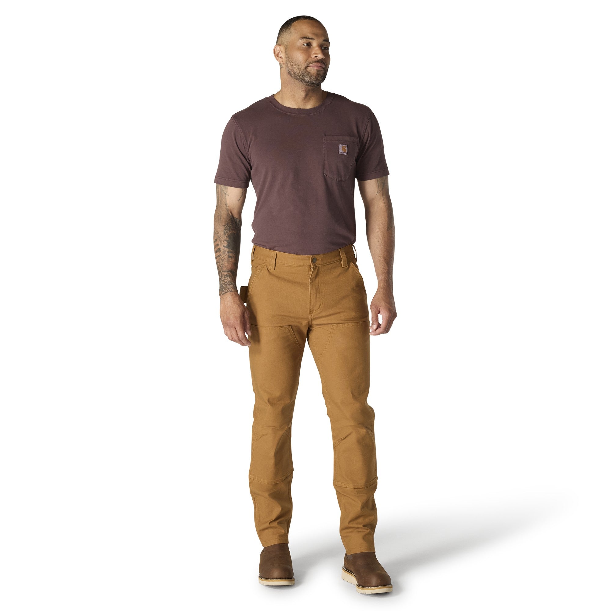 Men's Slim-Fit Tapered Rugged Flex Duck Double-Front Dungaree Work Pan