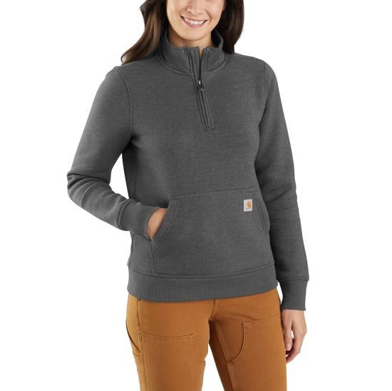 Women's Relaxed Fit Midweight Quarter-Zip Mock-Neck Sweatshirt