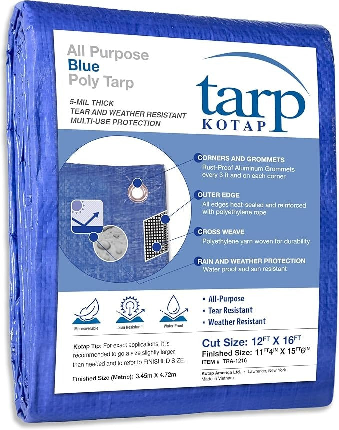 Blue Poly Tarp 12' X 16'