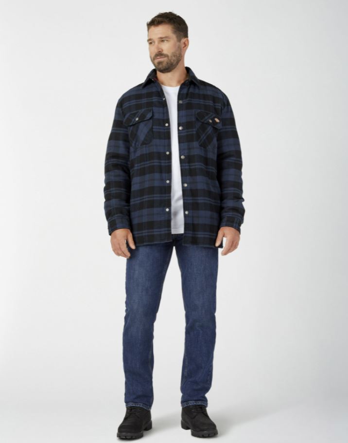 Men's Corduroy Plaid Sherpa Lined Flannel Shirt Jacket Fleece Coat