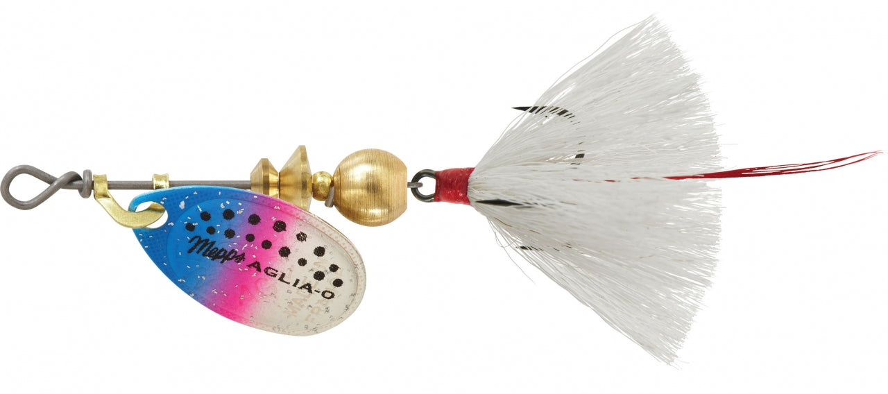 Mepps Dressed Aglia Spinner #0 - Rainbow Trout/White Mepps Dressed Aglia Spinner #0 - Rainbow Trout/White