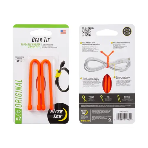 nite ize gear tie Gear Tie Reusable Rubber Twist Tie 6 in