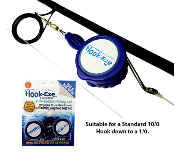 easy eze fishing hook tying tool HookEze Fly Safe Knot Tool, Standard Blue & Large Red Combo - for Fishing Hooks, Jig Heads, Flies, Line Cutter, Swivels, Safe Covers Eze is a nifty little gadget that makes tying fishing hooks onto the line not only safer Hook-Eze Fishing Knot Tying Tool