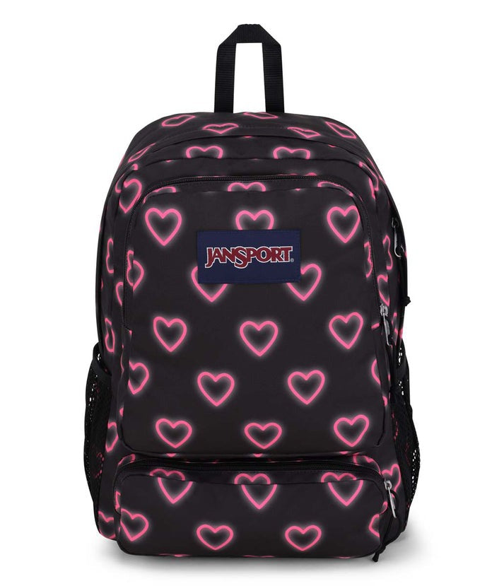 black heart jansport backpack SUPERBREAK ONE Grand sac dos, Happy Hearts (Noir) at school Doubleton Backpack