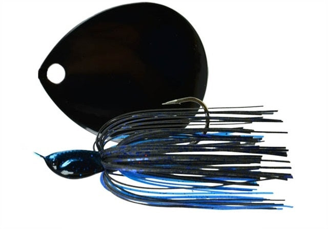 black lure for night fishing Night Time Thumper Single Colorado Spinnerbait