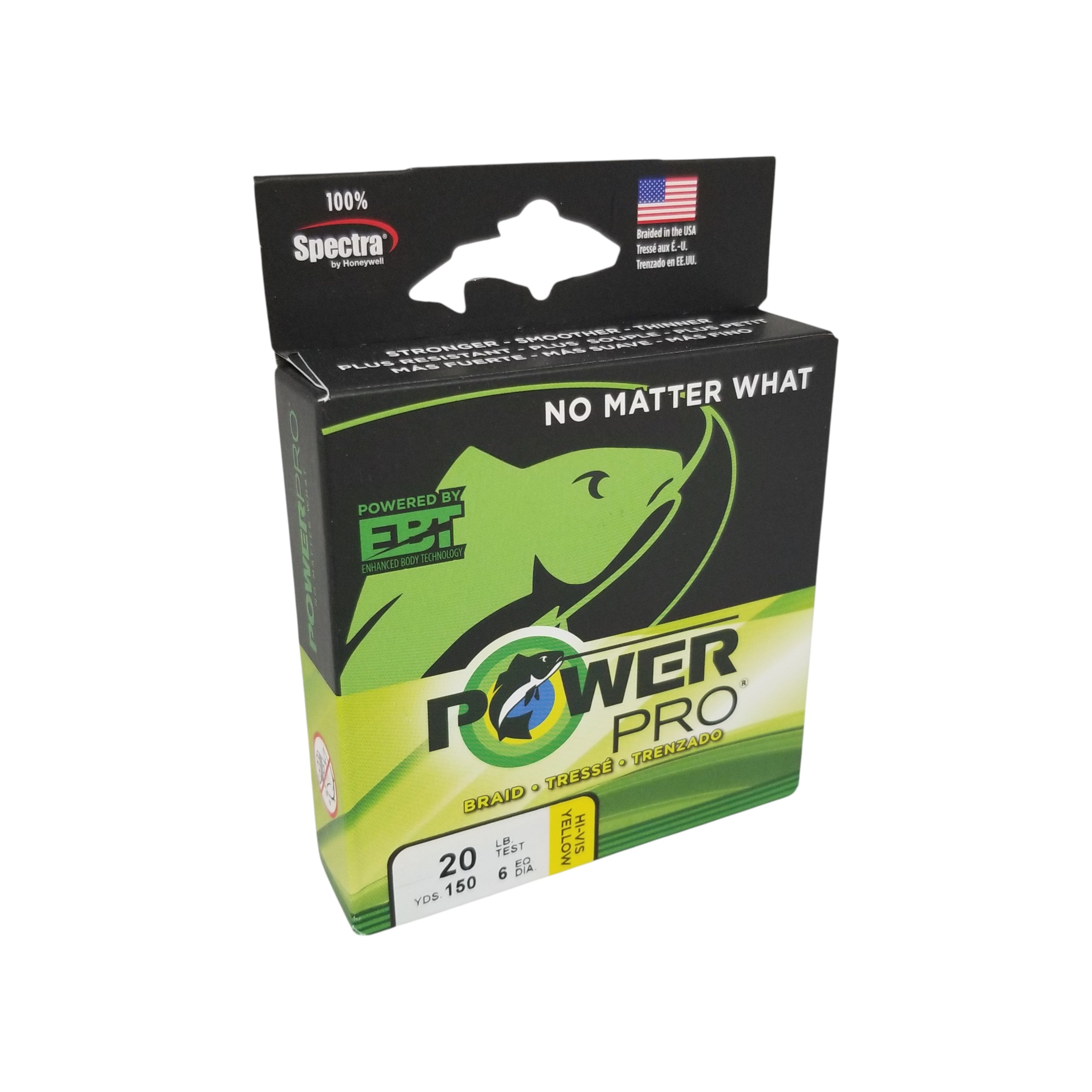 Power Pro PowerPro Braided Microfilament Fishing Line, Hi-Vis Yellow, 20 lb