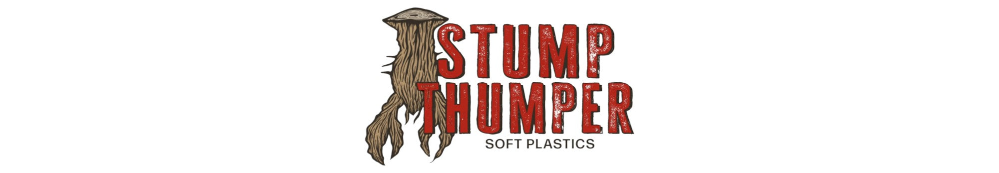 Stump Thumper Soft Plastics logo on a white background.