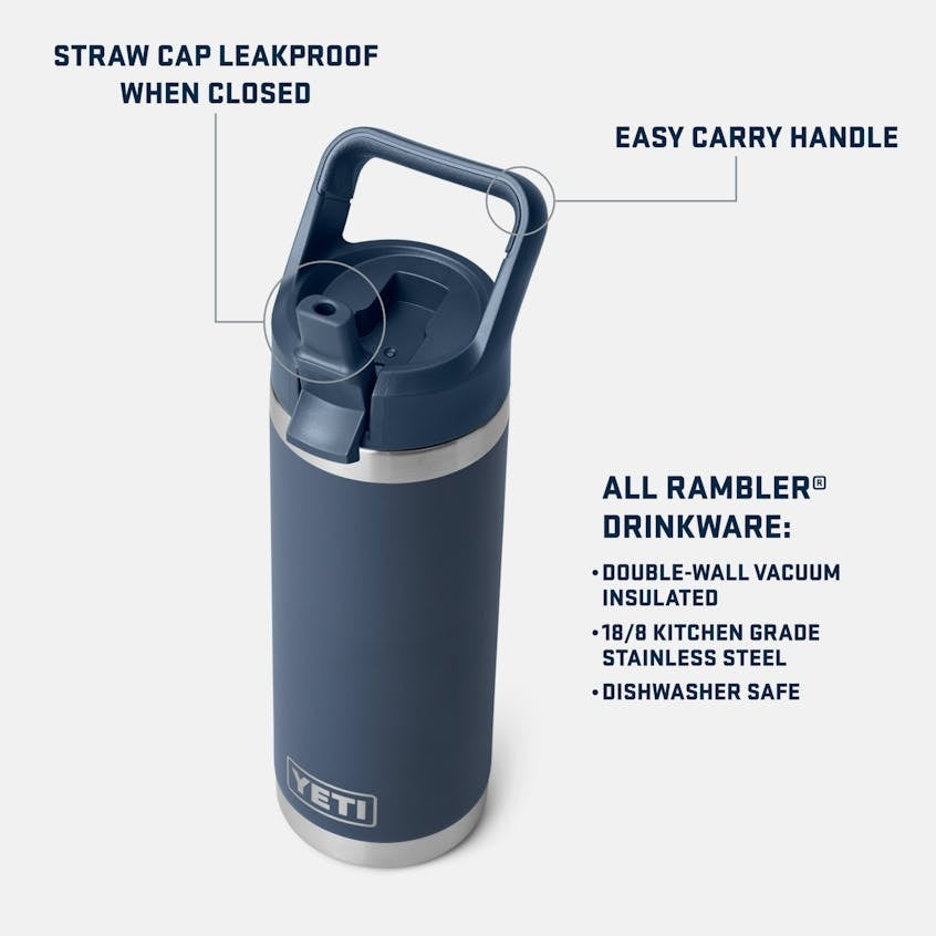 Rambler 18 oz. Water Bottle with Color-Matched Straw Cap