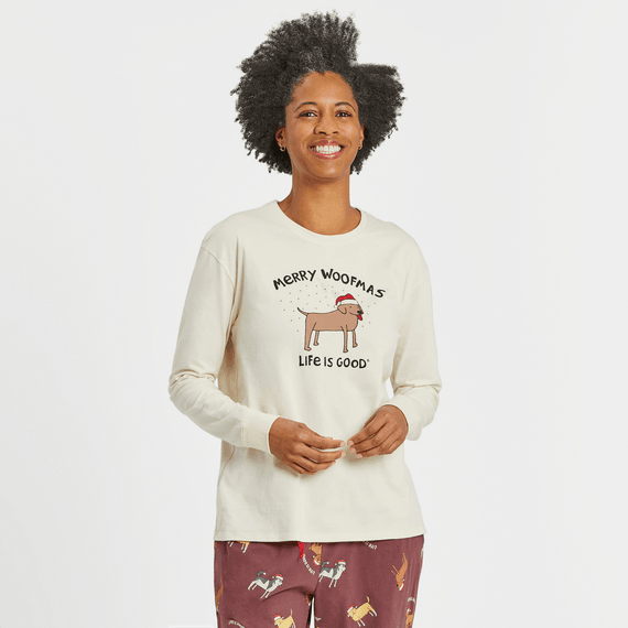 Custom Meowy Woofmas Or Merry Woofmas (customization Optional) Long Sleeve Tee: Full Color Dog, Cat, Or Animal Christmas Shirt - Israel