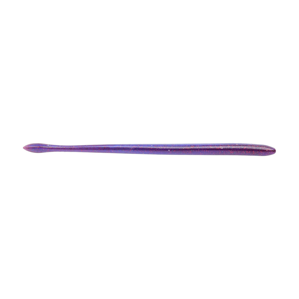 The top of a 6 inch Berkley Lab Series Finesse Worm that is purple.
