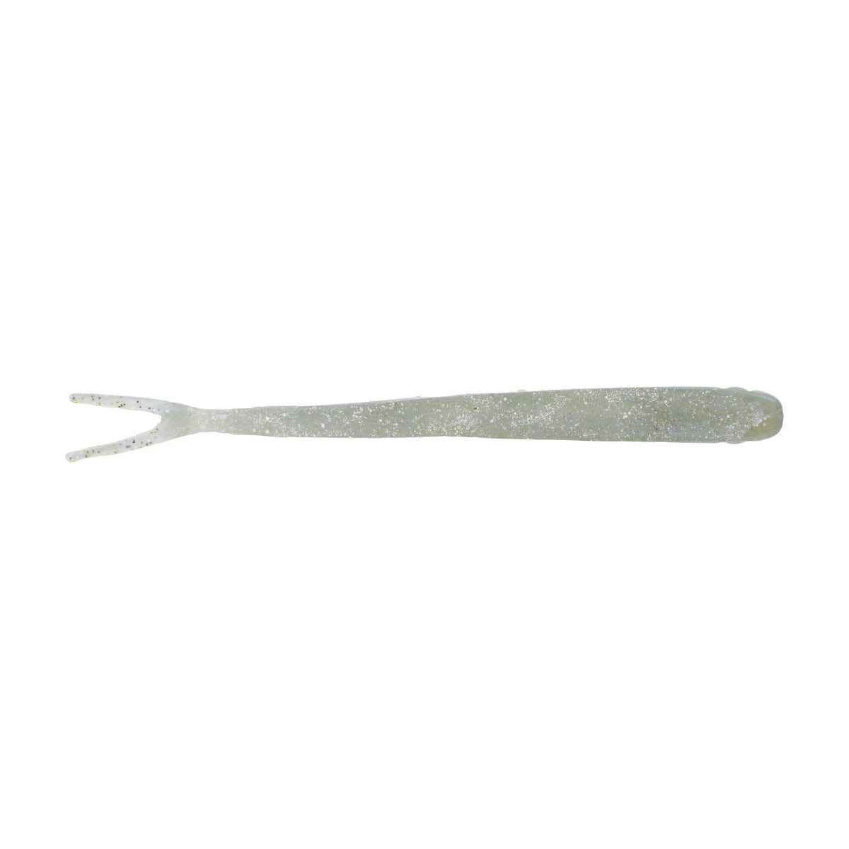 The top of a 5.25 inch Berkley Lab Series Minnow that is white and clear.