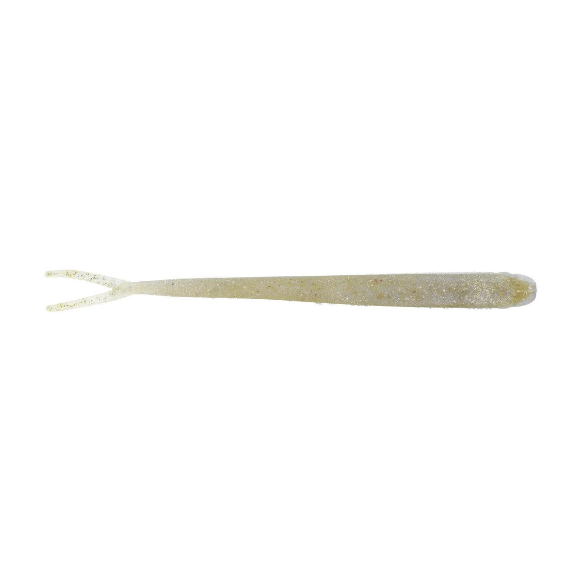 The top of a 6.5 inch Berkley Lab Series Minnow that is white and clear.