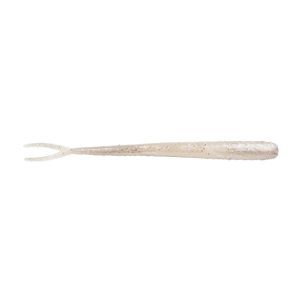 The bottom of a 6.5 inch Berkley Lab Series Minnow that is gray and white.