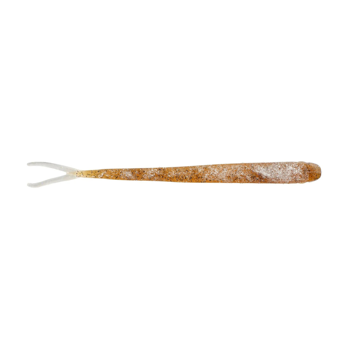 The top of a 6.5 inch Berkley Lab Series Minnow that is brown and white.