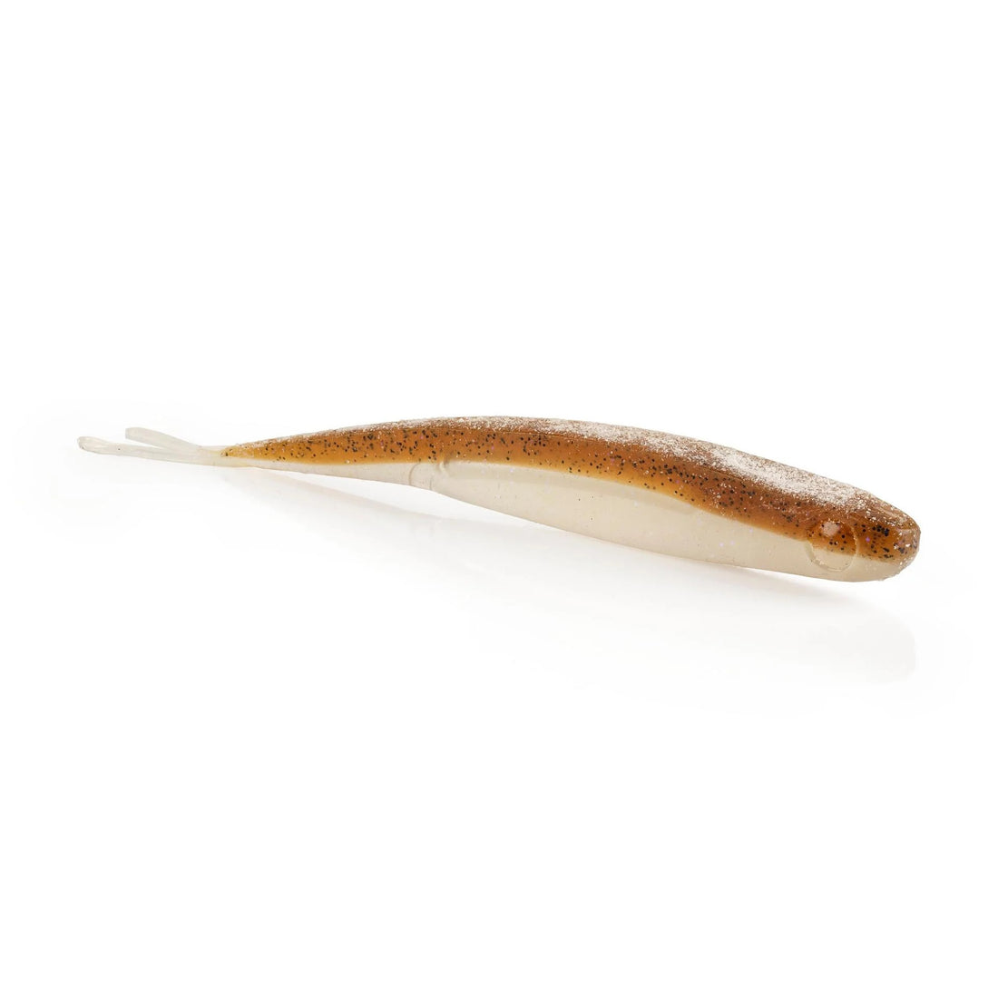 A 6.5 inch Berkley Lab Series Minnow that is brown and white.