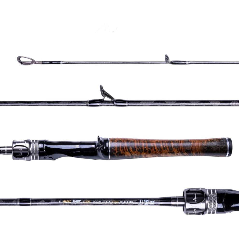 A DreamCatcher Athena 6'6" Light + Medium Light 2-Piece Casting Rod.