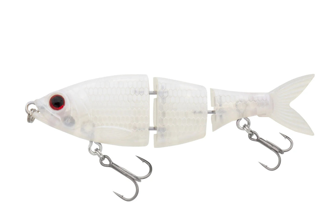 A 2.75 inch Eurotackle Nage Swimbait that is white.