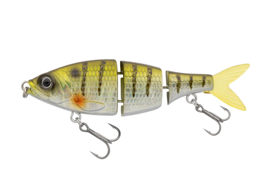 A 4.75 inch Eurotackle Nage Swimbait that is green and silver.