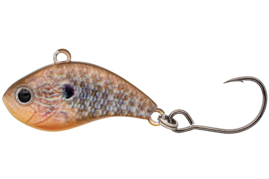 A 1/16 ounce Eurotackle Z-Viber Lipless Crankbait that is orange with black spots.