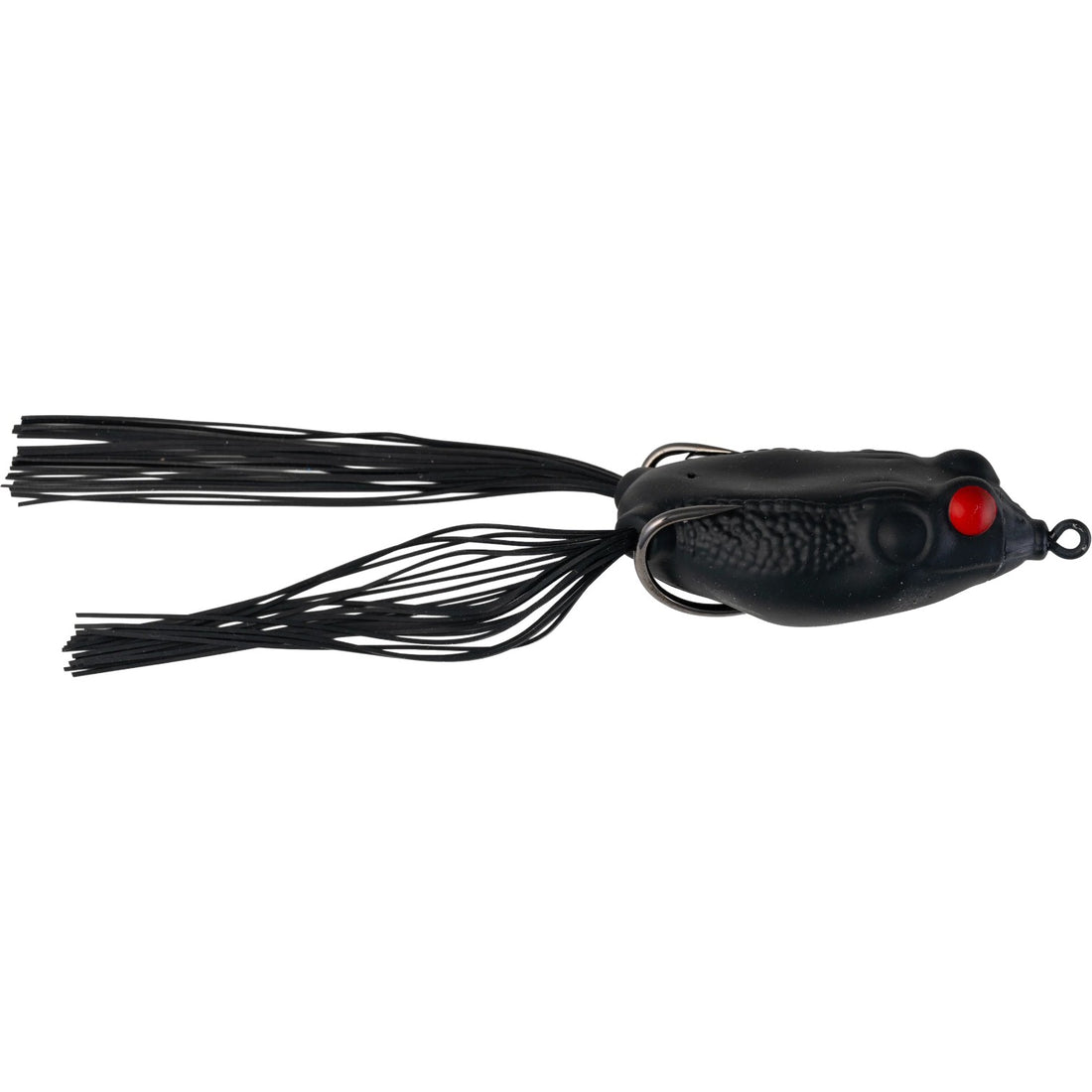 A 55 millimeter G-Ratt Baits Con Frog Jr. that is black.