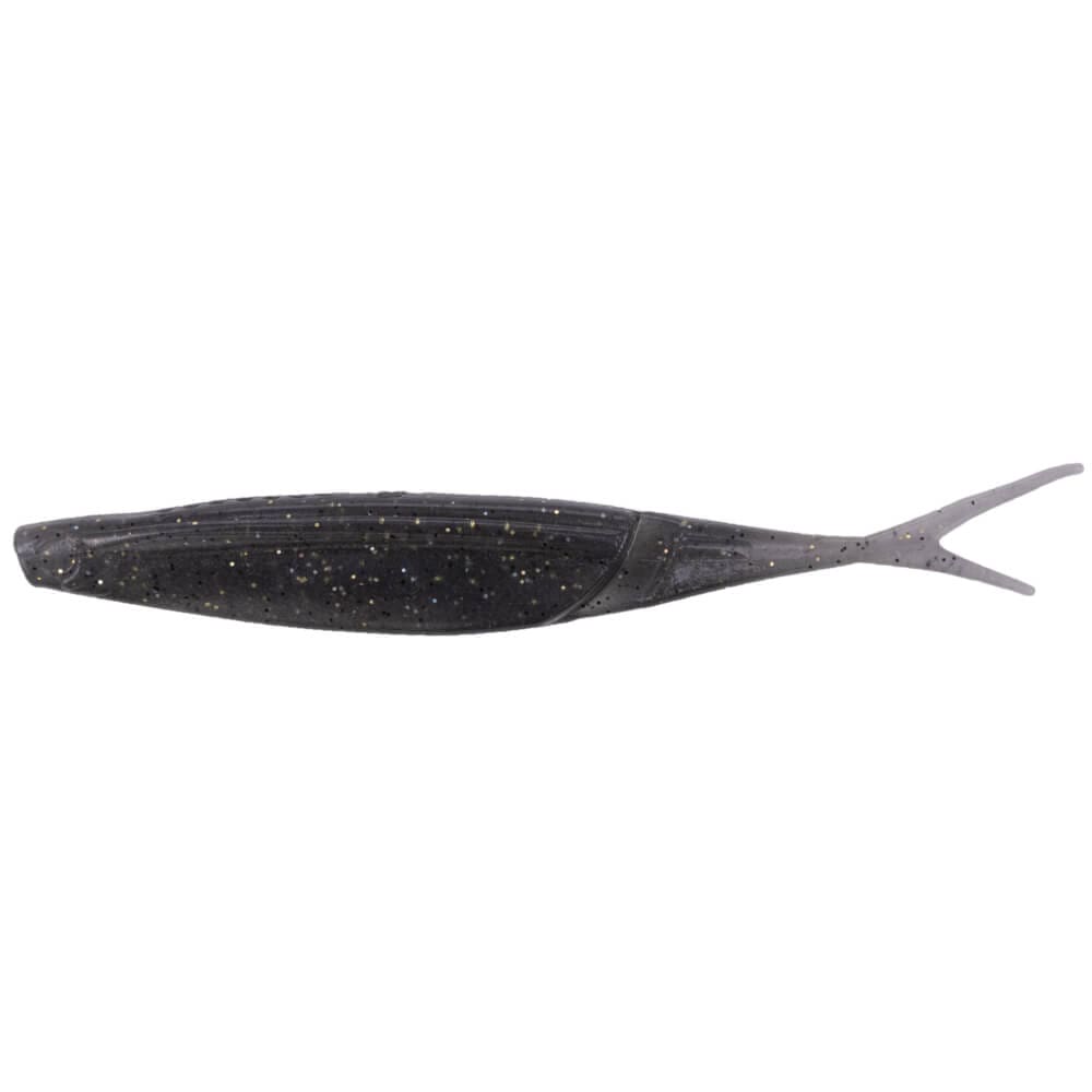 A 6 inch Gary Yamamoto Hinge Minnow that is gray.