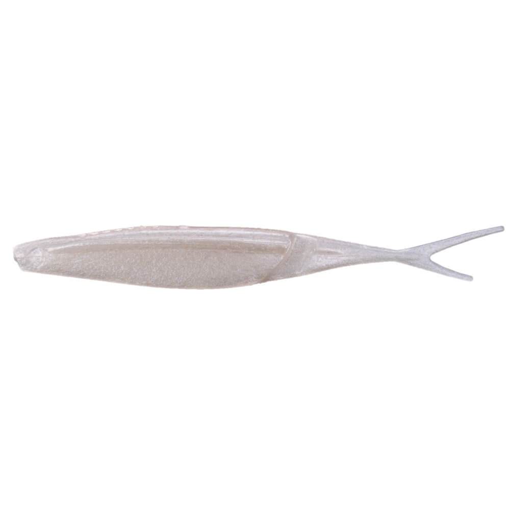 A 6 inch Gary Yamamoto Hinge Minnow that is white.