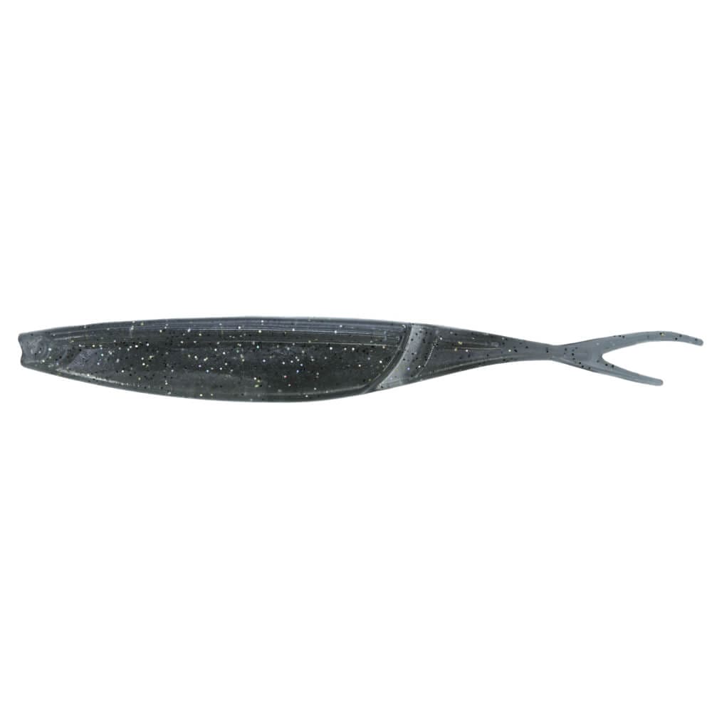 A 7 inch Gary Yamamoto Hinge Minnow that is gray.