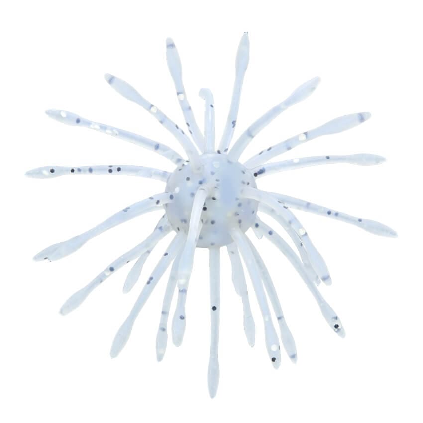 A Gary Yamamoto Uni HD Urchin Bait that is white with small black flakes.