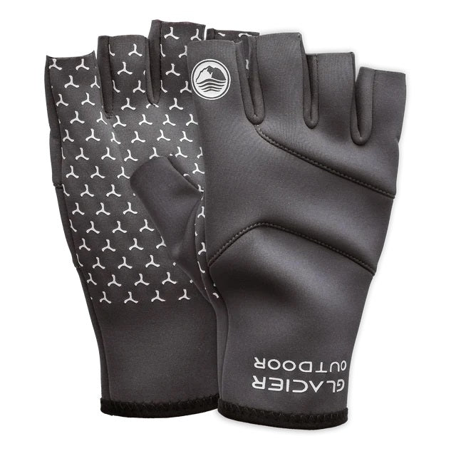 A pair of black Glacier Glove Cold River Fingerless Gloves.