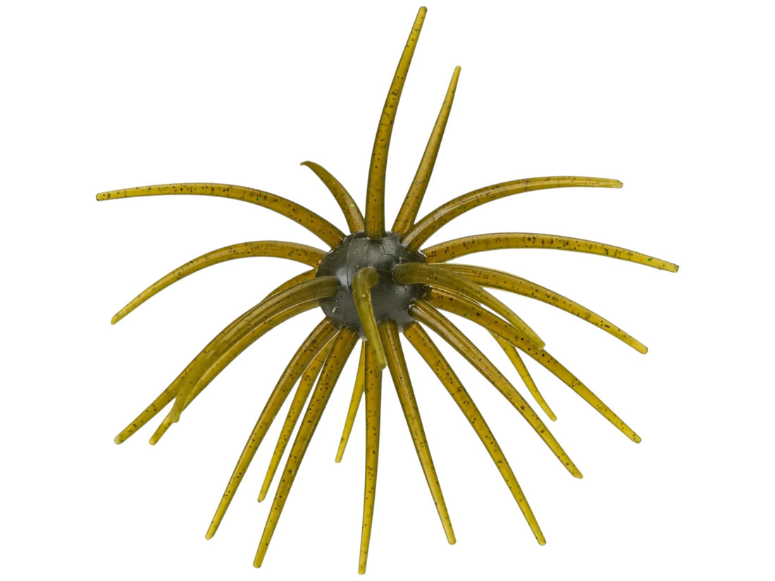 A Hag's Baits Big Tex Prickly Pear Urchin Bait that is green with small black flakes.
