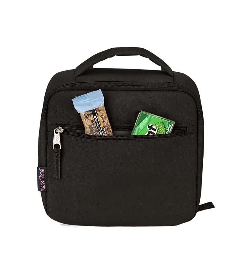 black jansport lunch bag Superbreak Plus Bundle An adjustable shoulder strap or haul handle lets you eat and run in style JanSport Super Snack - Black