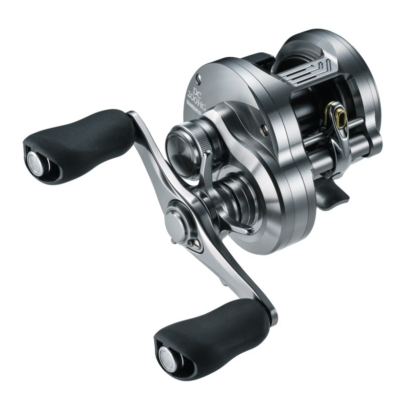A Shimano CTCNQDC200HGA Calcutta Conquest DC Baitcasting Reel.