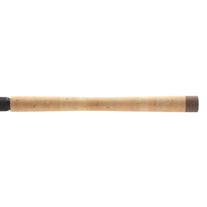 The cork grip of a Shimano CPSSL106ML2 Compre Float Spinning Rod.