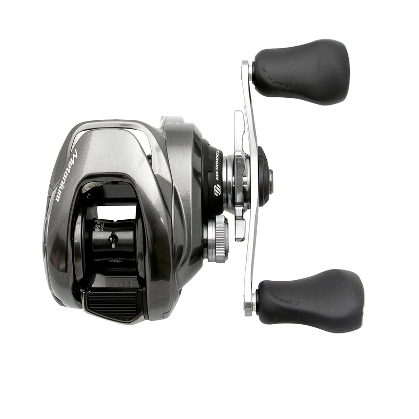 The back of a Shimano METMGL150B Metanium MGL B Baitcasting Reel.