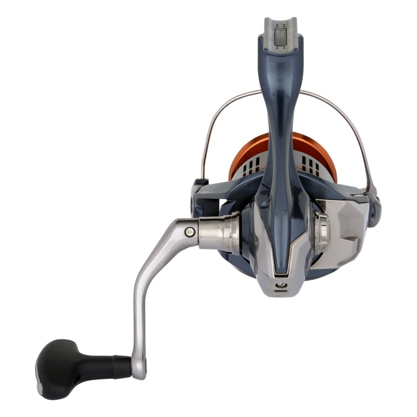 The bottom of a Shimano Nasci 4000XG FD Spinning Reel.