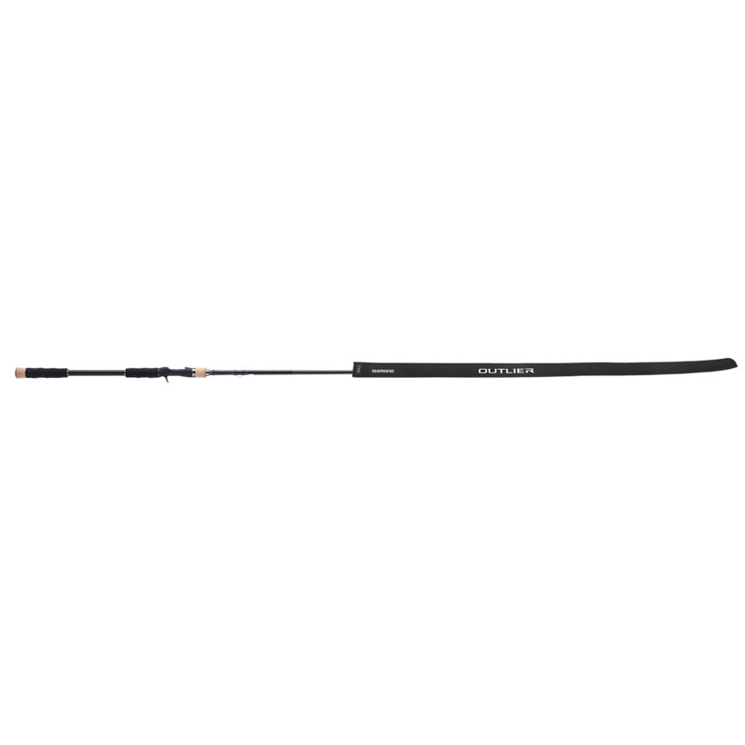 A Shimano OUC711H Outlier Casting Rod with a rod sleeve on.