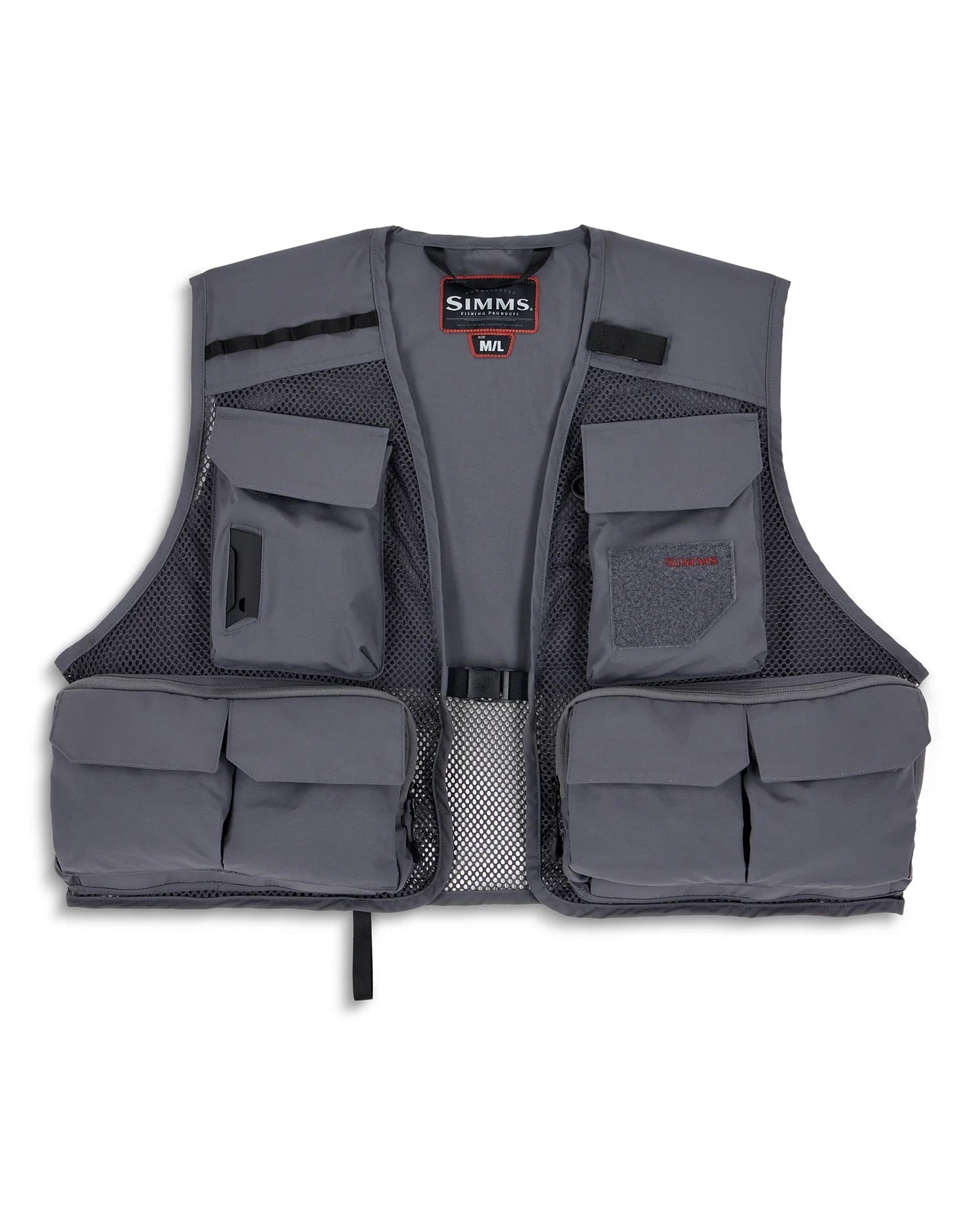 A gray Simms Tributary Fishing Vest.